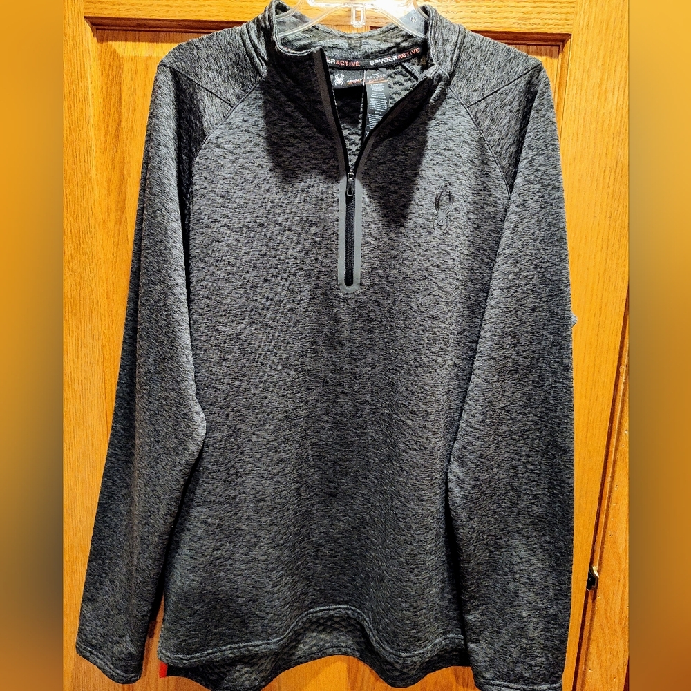 EUC Men's Spyder Active ProWeb Gray Quarter-Zip Pullover Fleece, XL